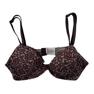 Calvin Klein 32b t-shirt push up padded bra burgundy
